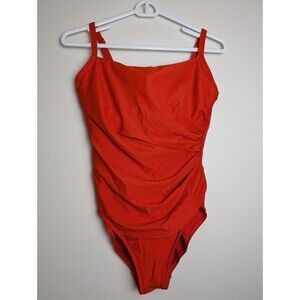 Miraclesuit Womens Swim Wear Size 10 Horizon One Piece Swimsuit Orange Slimming
